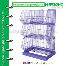 collapsible three tiers wire mesh stacking basket